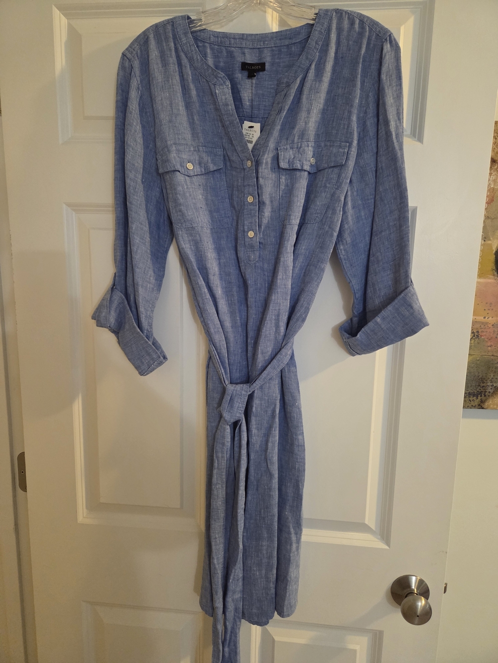 Talbots Chambray Shirt Dress in Light Blue